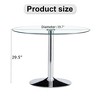 Sapphtopaz Round Dining Table Tempered Glass Kitchen Table Dining Room Table with Metal Pedestal Base for Dining Room, Small Spaces - 3 of 4