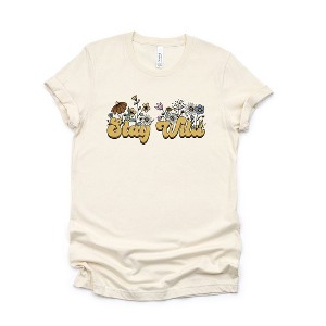 Simply Sage Market Women's Stay Wild Colorful Flowers Short Sleeve Graphic Tee - 1 of 4