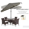 Aghana Digitals 9ft Dark Gray Outdoor Patio Umbrella with Tilt, Crank, Ruffled Canopy & 8 Ribs - UV - 4 of 4
