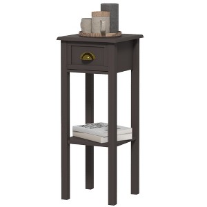 2-Tier Side Table with Drawer and Shelf, End Table for Living Room and Hallway - 1 of 4
