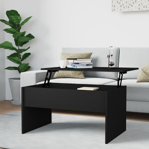 vidaXL Coffee Table Black Engineered Wood Standard Coffee Table - 1 of 4
