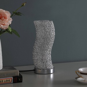 12" Novelty Metal Table Lamp with Curvy Base Silver - Ore International - 1 of 4