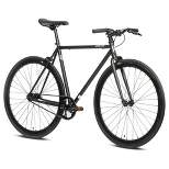 AVASTA BA9002WF-7 700C 50 Inch Single Speed Loop Fixed Gear Urban Commuter Fixie Bike with High-TEN Steel Frame for Adults 5' 1" to 5' 6", Matte Black