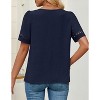Coolmee Women's Dressy Casual Tops Keyhole Business Work Blouses Pleated Summer Shirts - 2 of 4