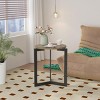 INFURNIC Coffee Tables Round Side Table Accent End Table with Sturdy Metal Frame for Living Room Bedroom Office, Brown, 15.75"*15.75"*19.69" - 3 of 4