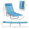 2 Piece Folding Chaise Lounge Chairs, Pool Sun Tanning Chairs with Reclining Back, Breathable Mesh Seat, Headrest for Beach, Patio - 3 of 4