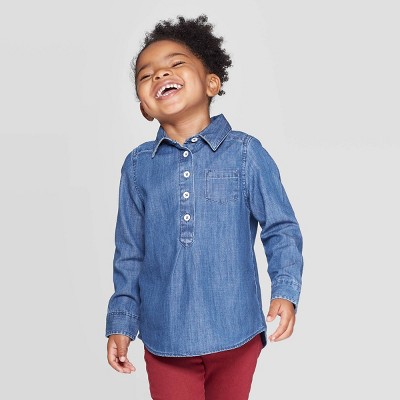 girl denim button down shirt