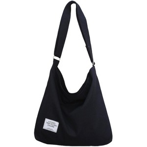 Generic Women's Large Size Canvas Shoulder Bag Hobo Crossbody Handbag Casual Tote Black - 1 of 4