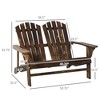 Aghana Digitals 2-Person Fir Wood Adirondack Loveseat with Weather-Resistant Varnish, Sloped Seat & - 3 of 4