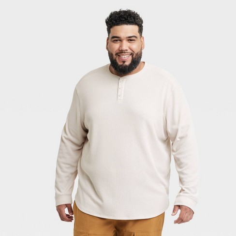 men's waffle thermal henley