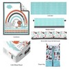 Bacati - Jungle Safari Aqua Orange Gray 6 pc Cotton Crib Bedding Set with Long Rail Guard Cover - 3 of 4