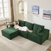 Sectional Sofa - L Shaped Boneless Cloud Couch with 67.5" Chaise, Reversible L/R Facing, No Assembly Required, Corduroy Fabric - 2 of 4