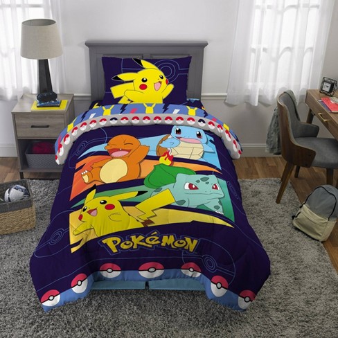 Pokemon Kids Comforter and Pillowcase, 2-Piece Set, Twin/Full, Reversible 