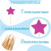 Unique Bargains Non-Edible Star Paper Bamboo Picks Birthday Cake Decorations Toppers 50 Pcs - 3 of 4