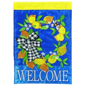 Magnolia Garden Welcome Lemons 29 x 42 Blue Polyester Outdoor Hanging Flag - 1 of 2