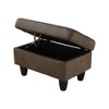 DOMETOUR Dark Brown Flannel Storage Ottoman for Living Room or Bedroom - 4 of 4