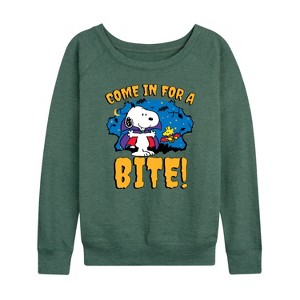 Women's - Peanuts - Snoopy Come In For A Bite Lightweight French Terry Slouchy - 1 of 4