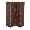 NicBex 6' Tall 4-panel Room Divider for Home, Wicker Weave Divider for Room Separation, for Home & Office, Brown - 4 of 4