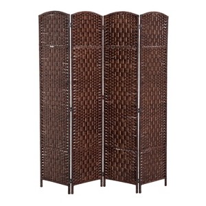 NicBex Room Divider Folding Wicker Privacy Screen with Wood Legs Partition for Home & Office - 1 of 4
