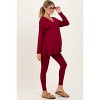 Pinkblush Burgundy Brushed Knit Maternity Oversized Top and Legging Set - 3 of 4