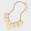 Hammered Drop Statement Necklace - A New Day™ Gold - 3 of 4