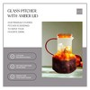 Elle Decor Glass Pitcher with Amber Lid, 48-Ounce Durable Borosilicate Glass Water Pitcher with Lid and Spout - 2 of 4