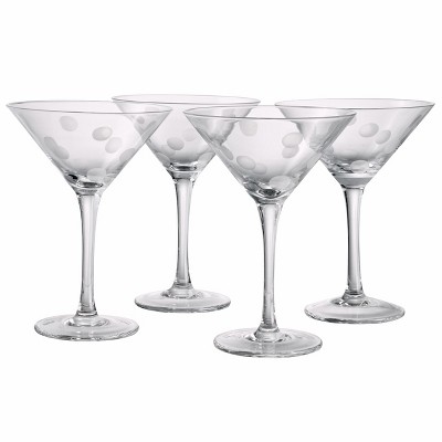 Artland Polka Dot 8 Ounce Martini Glass, Set of 4