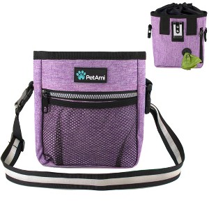PetAmi Dog Treat Pouch, Pet Training Walking Bag Holder for Kibbles Food Toy, Trainer Essentials Supplies with Waste Dispenser - 1 of 4