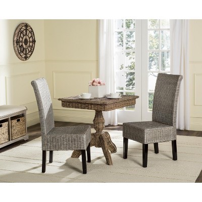 Arjun 18'' Gray Rattan Wicker Dining Chair Set