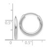 Black Bow Jewelry 2mm x 16mm 14k White Gold Polished Round Endless Hoop Earrings - 4 of 4