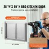 VEVOR BBQ Access Door, 28W x 19H Inch Double Outdoor Kitchen Door, Stainless Steel Flush Mount Door, Wall Vertical Door with Handles, Silver - 3 of 4
