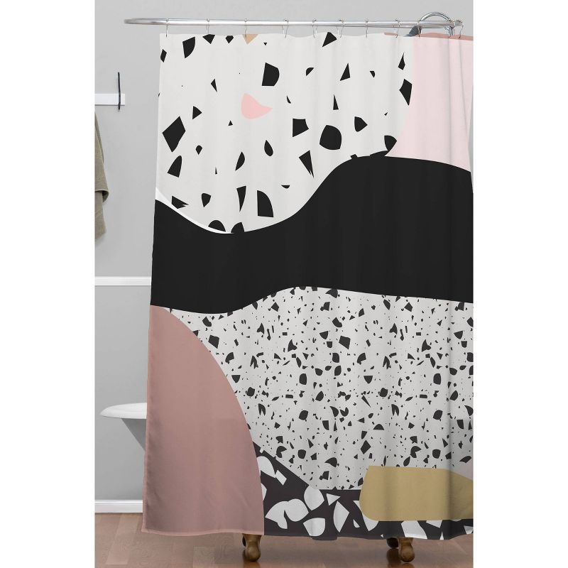 Mambo Art Studio Terrazzo Shower Curtain Pink/Blank - Deny Designs, 3 of 7