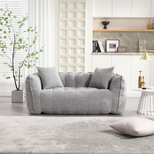 GDFStudio Cassie Modern 2-Seater Chenille Upholstered Tufted Soft Bean Bag Chair - 1 of 4