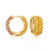 Ross-Simons 2.20 ct. t.w. Citrine and 1.90 ct. t.w. Rhodolite Garnet Reversible Hoop Earrings in 18kt Gold Over Sterling - 3 of 4