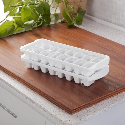 LunaLulinlk White stackable ice trays, set of 2, 16 ice trays per tray, BPA free