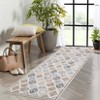 Boho Floral Area Rug , SoftFaux Wool Shag Rugs Farmhouse Washable Anti Slip Large Carpet Rug for Entryway Bedroom Living Room Hallway and Laundry Room - 4 of 4