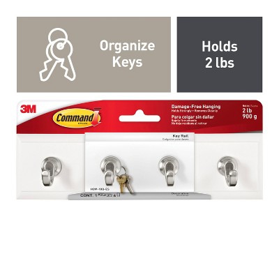 Command 6 Strips Quartz Key Decorative Hook Rack