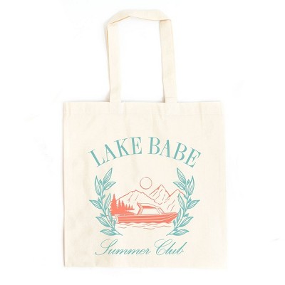 City Creek Prints Lake Babe Boat Canvas Tote Bag - 15x16 - Natural : Target