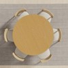 PexFix 52" Solid Wood Round Dining Table Kitchen Table for 4-6 with Tabletop and Fluted Cylindrical Base for Living/Dining Room Coffee Office Natural - 3 of 4