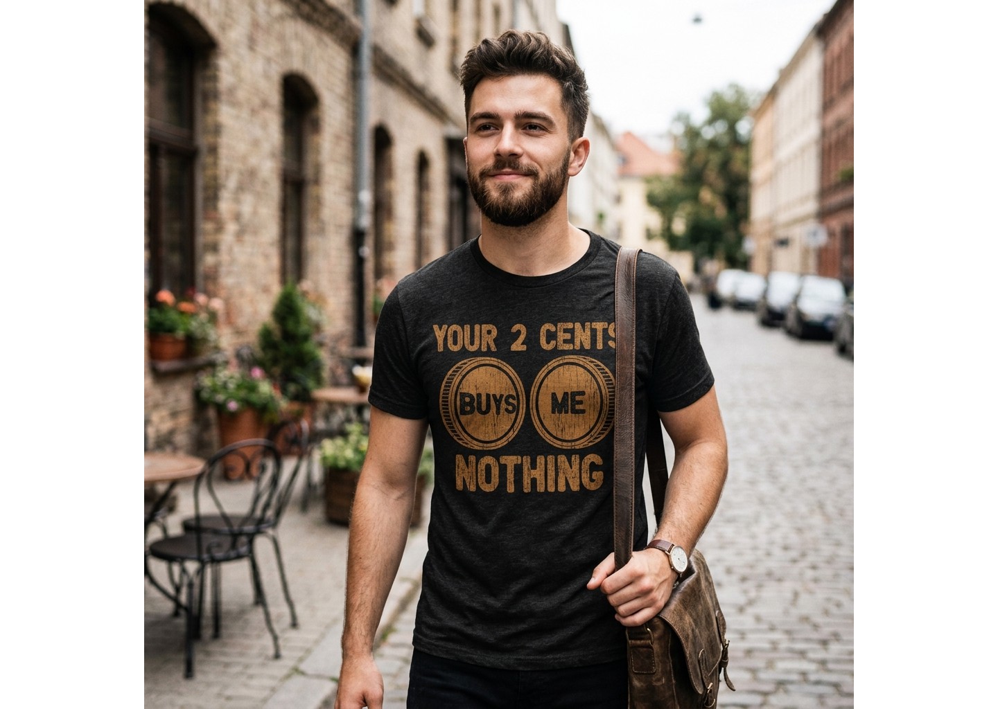 Мужская футболка Crazy Dog T-Shirts, Inc. Funny T Shirts Your Two Cents Buys Me Nothing Sarcastic Graphic Novelty Tee for Men - Crazy Dog T Shirt With Sarcastic Sayings Black, цвет: Чёрный — фото 3