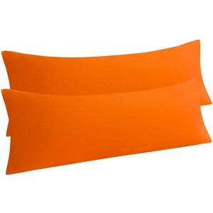 2 Pack Brushed Microfiber Body Pillowcases, Super Soft Body Pillow Cover with Envelope Closure - NTBAY - 1 of 4