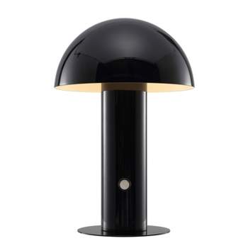 10.75" Boletus Contemporary Bohemian Rechargeable/Cordless Iron LED Mushroom Table Lamp - JONATHAN Y