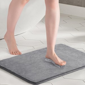 Inhand Memory Foam Bath Mat - Soft Absorbent Velvet with Non-Slip Backing, Machine Washable - 1 of 4