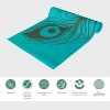 Wai Lana Yoga and Pilates Mat (Peacock Feather, Aqua)- 1/4 Inch Extra Thick Non-Slip Stylish, Latex-Free, Lightweight, Optimum Comfort - 2 of 2