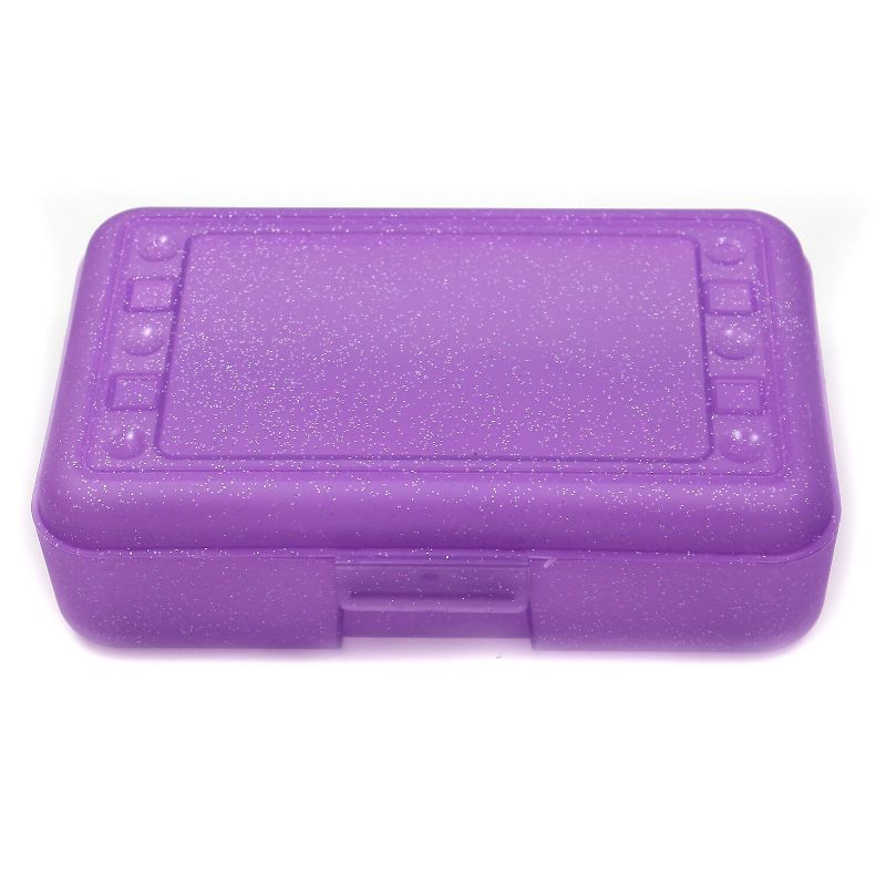 Romanoff Products Romanoff Plastic Latch Pencil Case Purple Sparkle Pack of 12 (ROM60286-12), 2 of 3