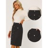 INSPIRE CHIC Women's High Waist Faux Suede Knee Length A-Line Skirts - 2 of 4