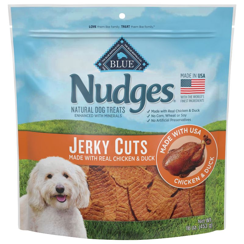 Blue Buffalo Nudges with Duck and Chicken Jerky Cuts Natural Dog Treats  - 16oz, 1 of 7