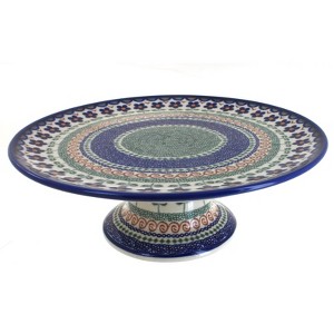 Blue Rose Polish Pottery 139 Vena Cake Plate - 1 of 1