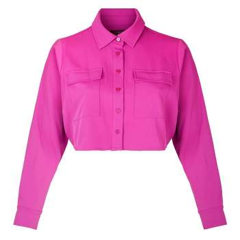 11 Honoré Collection Women's Cropped Button-up Blouse