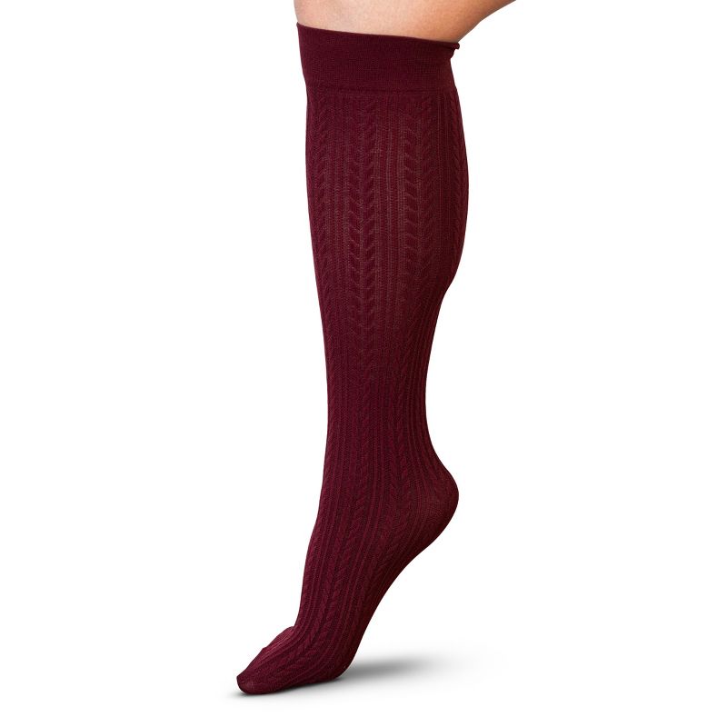 LECHERY Women's Weave Knitted Knee-Highs (1 Pair), 2 of 4